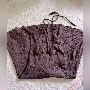 J. Crew Brown Halter A-Line Cotton Dress Tie Straps Back Zip Size 6 LIKE NEW​​